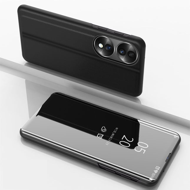Plated Mirror Horizontal Flip Leather Phone Case with Holder, For Honor 70, For Xiaomi 12T / 12T Pro / Redmi K50 Ultra