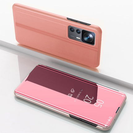 Plated Mirror Horizontal Flip Leather Phone Case with Holder, For Honor 70, For Xiaomi 12T / 12T Pro / Redmi K50 Ultra