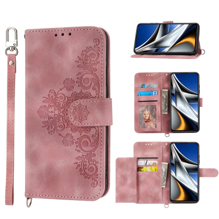 Skin-feel Flowers Embossed Wallet Leather Phone Case, For Xiaomi Poco X4 Pro 5G Global, For Xiaomi Redmi Note 10 4G/Note 10S 4G, For Xiaomi Redmi Note 10 Pro, For Xiaomi Redmi Note 11T Pro/Note 11T Pro+ 5G                                               ...