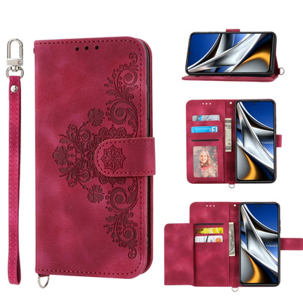 Skin-feel Flowers Embossed Wallet Leather Phone Case, For Xiaomi Poco X4 Pro 5G Global, For Xiaomi Redmi Note 10 4G/Note 10S 4G, For Xiaomi Redmi Note 10 Pro, For Xiaomi Redmi Note 11T Pro/Note 11T Pro+ 5G                                               ...