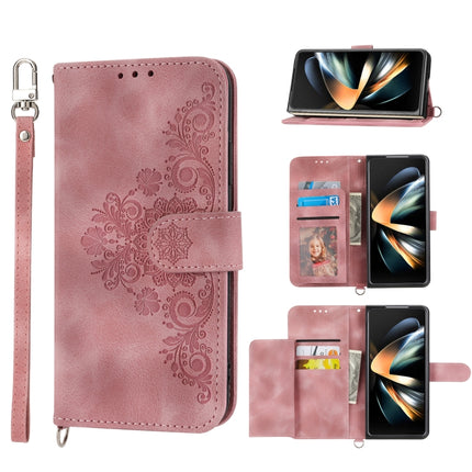 Skin-feel Flowers Embossed Wallet Leather Phone Case, For Samsung Galaxy Z Flip4, For Samsung Galaxy Z Flip3 5G, For Samsung Galaxy Z Fold3 5G, For Samsung Galaxy Z Fold4