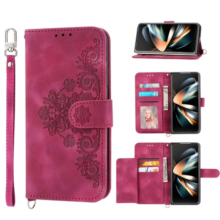Skin-feel Flowers Embossed Wallet Leather Phone Case, For Samsung Galaxy Z Flip4, For Samsung Galaxy Z Flip3 5G, For Samsung Galaxy Z Fold3 5G, For Samsung Galaxy Z Fold4