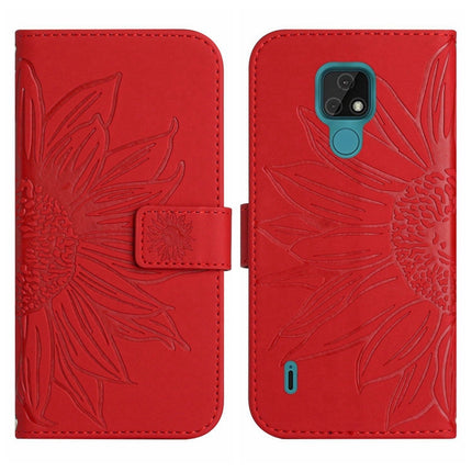 Skin Feel Sun Flower Pattern Flip Leather Phone Case with Lanyard, For Motorola Moto E7, For Motorola Moto E7 Plus/G9/G9 Play
