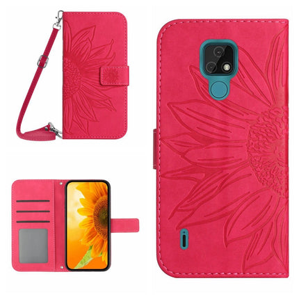 Skin Feel Sun Flower Pattern Flip Leather Phone Case with Lanyard, For Motorola Moto E7, For Motorola Moto E7 Plus/G9/G9 Play