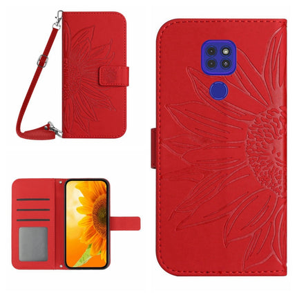 Skin Feel Sun Flower Pattern Flip Leather Phone Case with Lanyard, For Motorola Moto E7, For Motorola Moto E7 Plus/G9/G9 Play