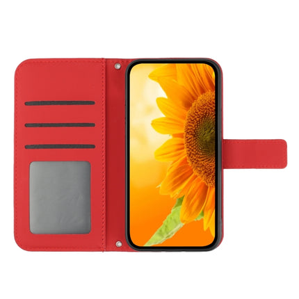 Skin Feel Sun Flower Pattern Flip Leather Phone Case with Lanyard, For Motorola Moto E7 Power/E7i Power, For Motorola Moto E20/E30/E40