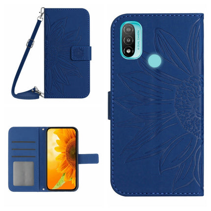 Skin Feel Sun Flower Pattern Flip Leather Phone Case with Lanyard, For Motorola Moto E7 Power/E7i Power, For Motorola Moto E20/E30/E40