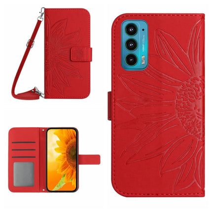 Skin Feel Sun Flower Pattern Flip Leather Phone Case with Lanyard, For Motorola Moto Edge 20, For Motorola Moto Edge 20 Lite