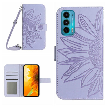 Skin Feel Sun Flower Pattern Flip Leather Phone Case with Lanyard, For Motorola Moto Edge 20, For Motorola Moto Edge 20 Lite
