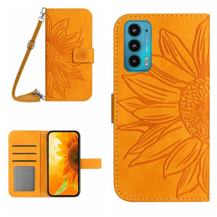 Skin Feel Sun Flower Pattern Flip Leather Phone Case with Lanyard, For Motorola Moto Edge 20, For Motorola Moto Edge 20 Lite