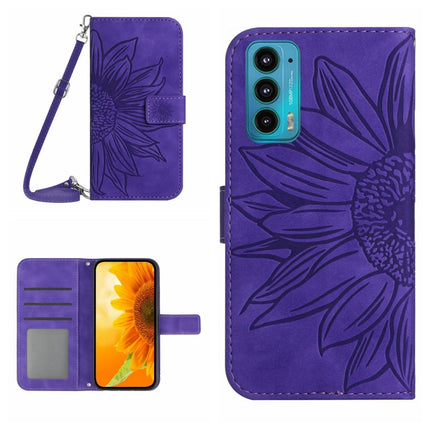 Skin Feel Sun Flower Pattern Flip Leather Phone Case with Lanyard, For Motorola Moto Edge 20, For Motorola Moto Edge 20 Lite