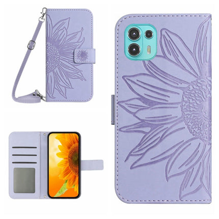 Skin Feel Sun Flower Pattern Flip Leather Phone Case with Lanyard, For Motorola Moto Edge 20, For Motorola Moto Edge 20 Lite