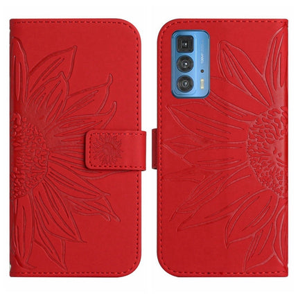 Skin Feel Sun Flower Pattern Flip Leather Phone Case with Lanyard, For Motorola Moto Edge 20 Pro, For Motorola Moto Edge 30 Fusion