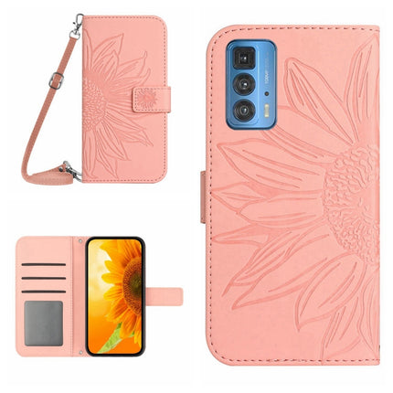 Skin Feel Sun Flower Pattern Flip Leather Phone Case with Lanyard, For Motorola Moto Edge 20 Pro, For Motorola Moto Edge 30 Fusion