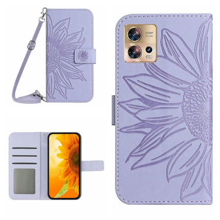 Skin Feel Sun Flower Pattern Flip Leather Phone Case with Lanyard, For Motorola Moto Edge 20 Pro, For Motorola Moto Edge 30 Fusion