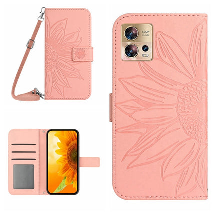 Skin Feel Sun Flower Pattern Flip Leather Phone Case with Lanyard, For Motorola Moto Edge 20 Pro, For Motorola Moto Edge 30 Fusion