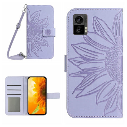 Skin Feel Sun Flower Pattern Flip Leather Phone Case with Lanyard, For Motorola Moto Edge 30 Neo, For Motorola Moto Edge 30 Pro