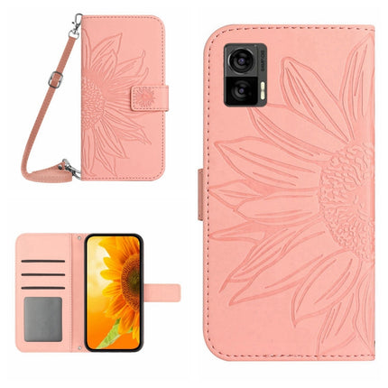 Skin Feel Sun Flower Pattern Flip Leather Phone Case with Lanyard, For Motorola Moto Edge 30 Neo, For Motorola Moto Edge 30 Pro