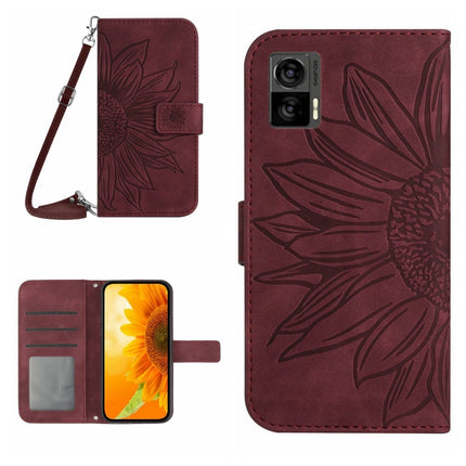 Skin Feel Sun Flower Pattern Flip Leather Phone Case with Lanyard, For Motorola Moto Edge 30 Neo, For Motorola Moto Edge 30 Pro