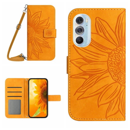 Skin Feel Sun Flower Pattern Flip Leather Phone Case with Lanyard, For Motorola Moto Edge 30 Neo, For Motorola Moto Edge 30 Pro