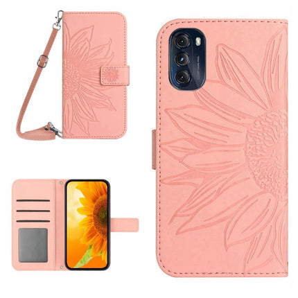 Skin Feel Sun Flower Pattern Flip Leather Phone Case with Lanyard, For Motorola Moto Edge 30 Ultra, For Motorola Moto G 5G 2022