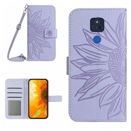 Skin Feel Sun Flower Pattern Flip Leather Phone Case with Lanyard, For Motorola Moto G 5G Plus, For Motorola Moto G Play 2021
