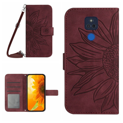 Skin Feel Sun Flower Pattern Flip Leather Phone Case with Lanyard, For Motorola Moto G 5G Plus, For Motorola Moto G Play 2021