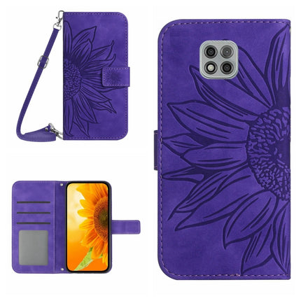 Skin Feel Sun Flower Pattern Flip Leather Phone Case with Lanyard, For Motorola Moto G Power 2021, For Motorola Moto G Power 2022