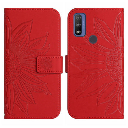 Skin Feel Sun Flower Pattern Flip Leather Phone Case with Lanyard, For Motorola Moto G Pure 2021, For Motorola Moto G Stylus 5G