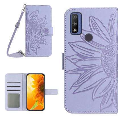Skin Feel Sun Flower Pattern Flip Leather Phone Case with Lanyard, For Motorola Moto G Pure 2021, For Motorola Moto G Stylus 5G