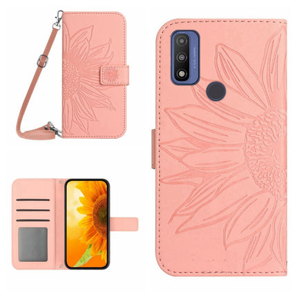 Skin Feel Sun Flower Pattern Flip Leather Phone Case with Lanyard, For Motorola Moto G Pure 2021, For Motorola Moto G Stylus 5G