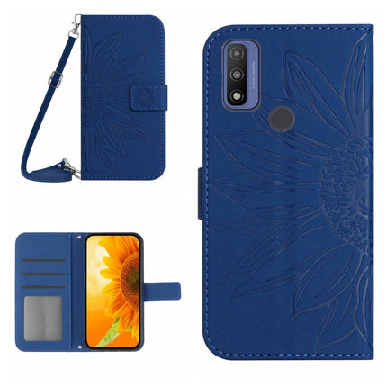 Skin Feel Sun Flower Pattern Flip Leather Phone Case with Lanyard, For Motorola Moto G Pure 2021, For Motorola Moto G Stylus 5G