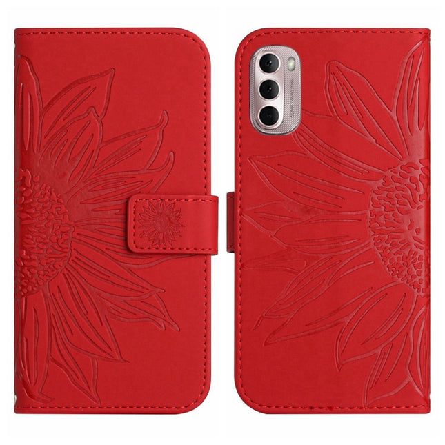 Skin Feel Sun Flower Pattern Flip Leather Phone Case with Lanyard, For Motorola Moto G Stylus 5G 2022, For Motorola Moto G Stylus 2022 4G
