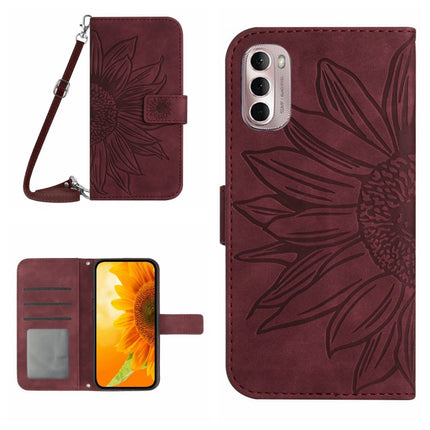 Skin Feel Sun Flower Pattern Flip Leather Phone Case with Lanyard, For Motorola Moto G Stylus 5G 2022, For Motorola Moto G Stylus 2022 4G