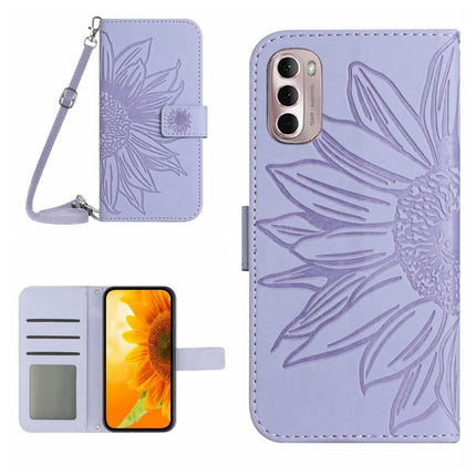 Skin Feel Sun Flower Pattern Flip Leather Phone Case with Lanyard, For Motorola Moto G Stylus 5G 2022, For Motorola Moto G Stylus 2022 4G