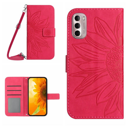 Skin Feel Sun Flower Pattern Flip Leather Phone Case with Lanyard, For Motorola Moto G Stylus 5G 2022, For Motorola Moto G Stylus 2022 4G