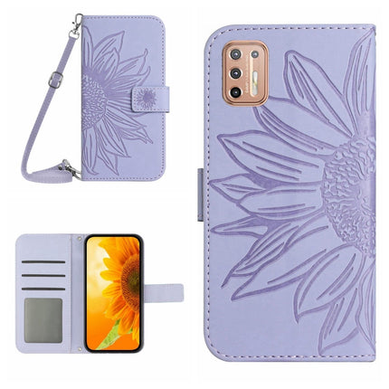 Skin Feel Sun Flower Pattern Flip Leather Phone Case with Lanyard, For Motorola Moto G9 Plus, For Motorola Moto G9 Power