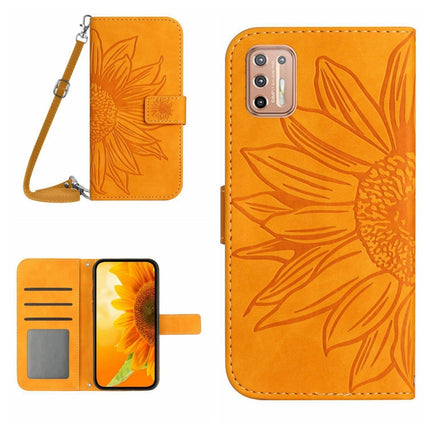Skin Feel Sun Flower Pattern Flip Leather Phone Case with Lanyard, For Motorola Moto G9 Plus, For Motorola Moto G9 Power