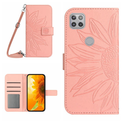 Skin Feel Sun Flower Pattern Flip Leather Phone Case with Lanyard, For Motorola Moto G9 Plus, For Motorola Moto G9 Power