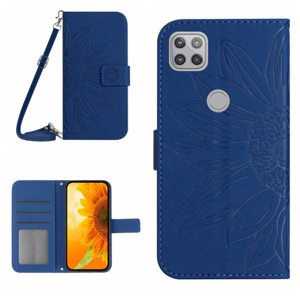 Skin Feel Sun Flower Pattern Flip Leather Phone Case with Lanyard, For Motorola Moto G9 Plus, For Motorola Moto G9 Power
