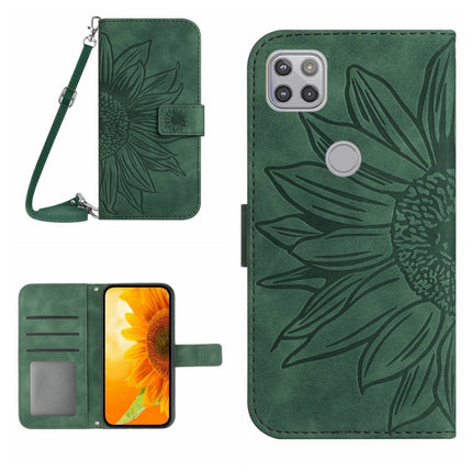Skin Feel Sun Flower Pattern Flip Leather Phone Case with Lanyard, For Motorola Moto G9 Plus, For Motorola Moto G9 Power