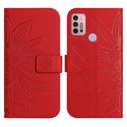 Skin Feel Sun Flower Pattern Flip Leather Phone Case with Lanyard, For Motorola Moto G10/G20/G30, For Motorola Moto G22