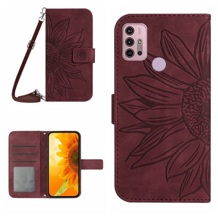Skin Feel Sun Flower Pattern Flip Leather Phone Case with Lanyard, For Motorola Moto G10/G20/G30, For Motorola Moto G22