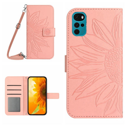 Skin Feel Sun Flower Pattern Flip Leather Phone Case with Lanyard, For Motorola Moto G10/G20/G30, For Motorola Moto G22