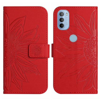 Skin Feel Sun Flower Pattern Flip Leather Phone Case with Lanyard, For Motorola Moto G31/G41, For Motorola Moto G32