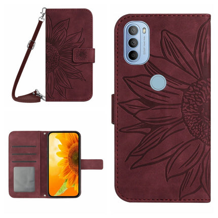 Skin Feel Sun Flower Pattern Flip Leather Phone Case with Lanyard, For Motorola Moto G31/G41, For Motorola Moto G32