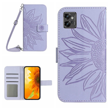Skin Feel Sun Flower Pattern Flip Leather Phone Case with Lanyard, For Motorola Moto G31/G41, For Motorola Moto G32