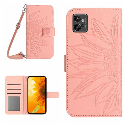Skin Feel Sun Flower Pattern Flip Leather Phone Case with Lanyard, For Motorola Moto G31/G41, For Motorola Moto G32
