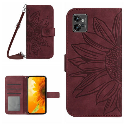 Skin Feel Sun Flower Pattern Flip Leather Phone Case with Lanyard, For Motorola Moto G31/G41, For Motorola Moto G32