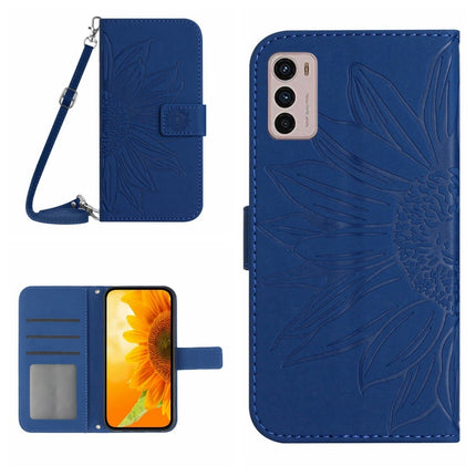 Skin Feel Sun Flower Pattern Flip Leather Phone Case with Lanyard, For Motorola Moto G42, For Motorola Moto G50